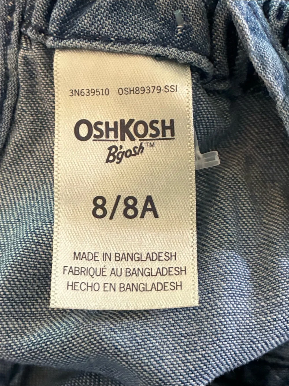 OshKosh B’gosh Patchwork Tiered Sundress Cutout Back Lightwash Denim 8